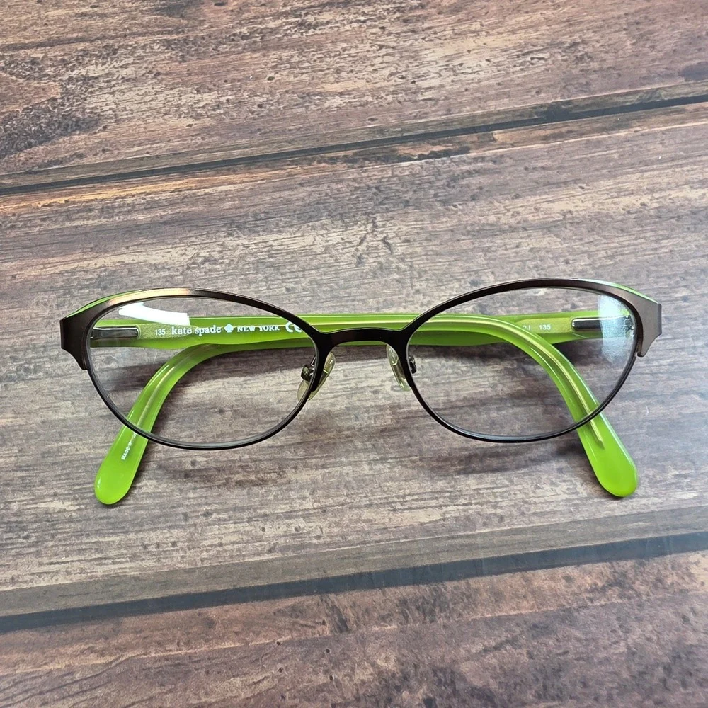 Kate Spade New York Caris 0JBJ Brown Tortoise Lime Green Cat Eye Eyeglass Frames